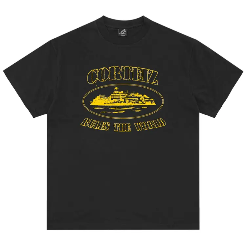 Corteiz OG Alcatraz Tee 'Black/Yellow'