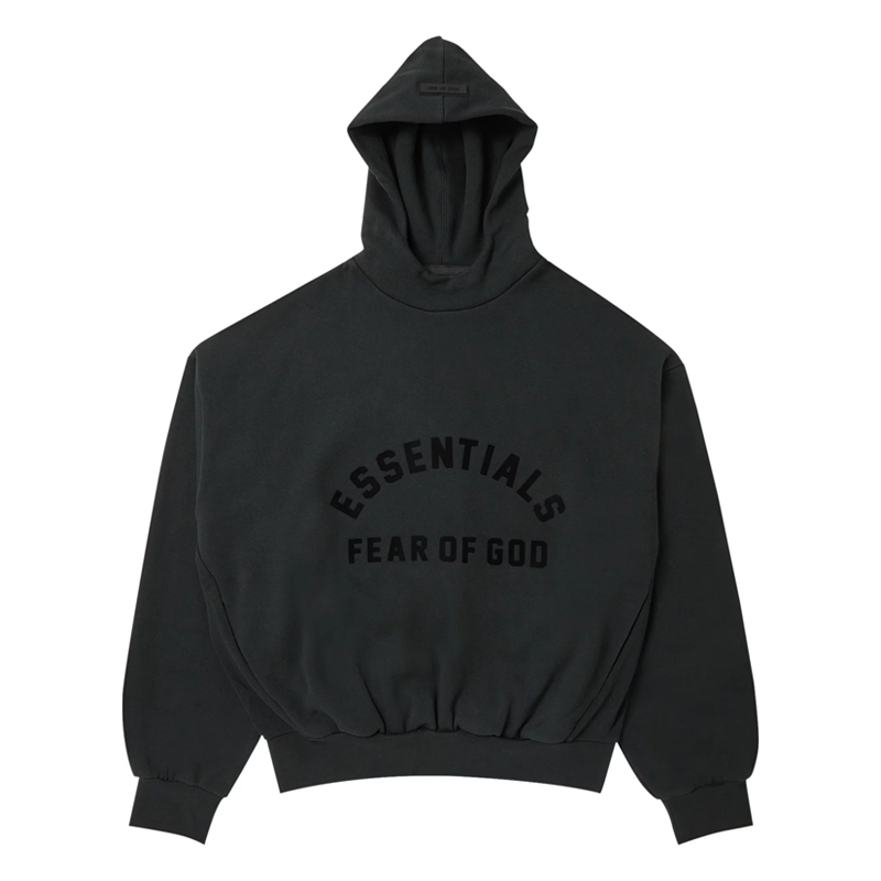 Fear of God Essentials Hoodie Jet Black Statement Streetwear Limited