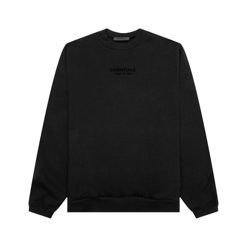 Fear of God Essentials Crewneck Jet Black Statement Streetwear Limited