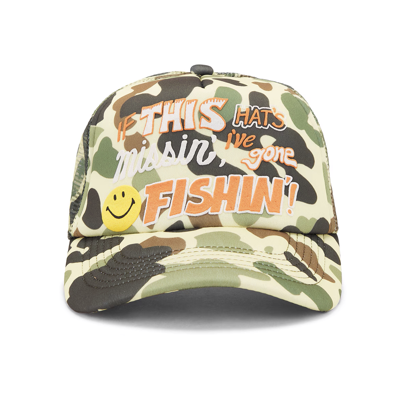 Market Studios Smiley Camo Trucker Hat