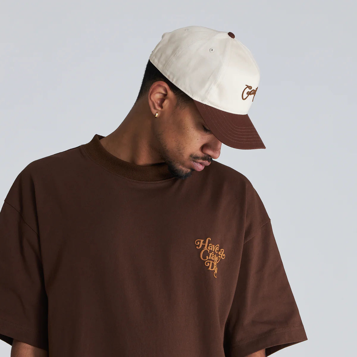 Crate Scripted Snapback Cap 'Tofu/Brown'