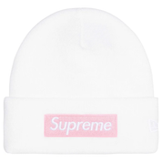 Supreme New Era Box Logo Beanie (FW25) 'White/Pink'