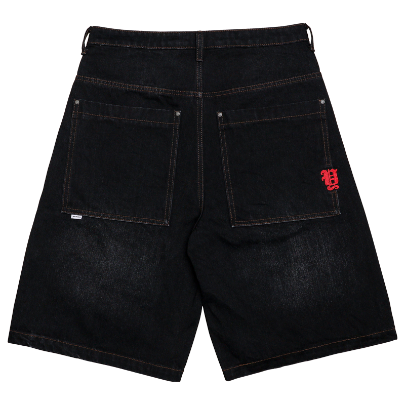 Yonks Washed Denim Shorts