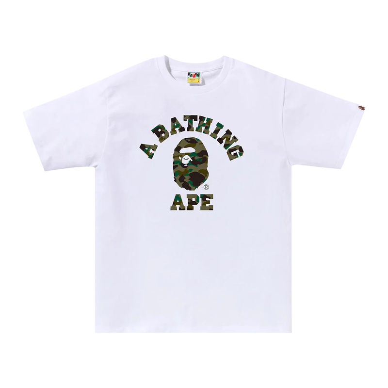 Bape College Tee 'White/Green'