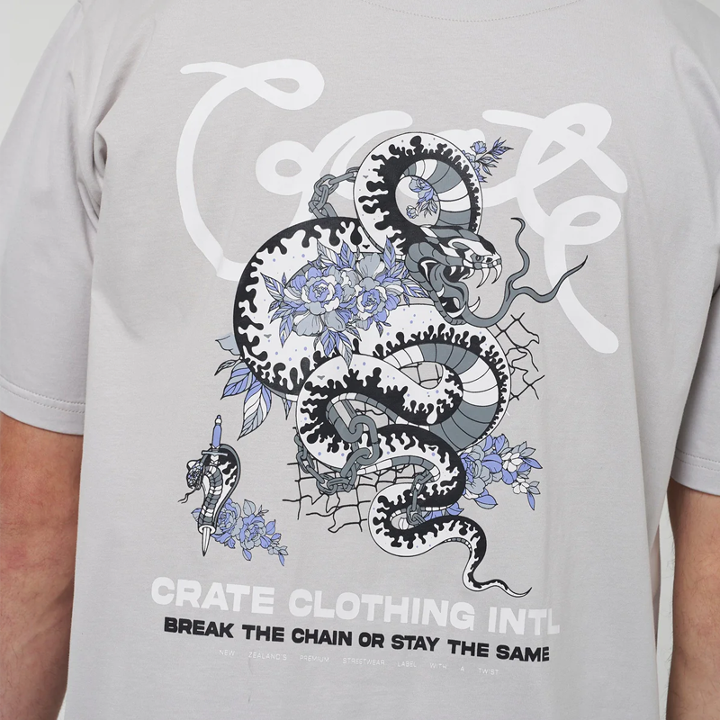Crate Break The Chain Scripted Tee 'Grey'