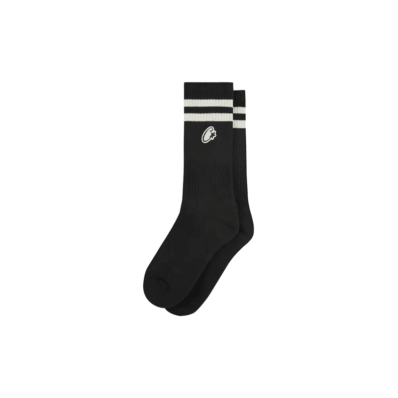 Corteiz C Star Patch Socks 'Black/White'