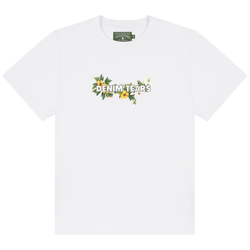 Denim Tears Cotton Floral Logo Tee 'White'