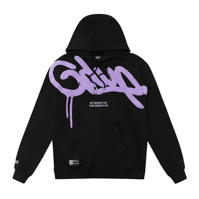 Geedup Handstyle Hoodie 'Black/Lavender'