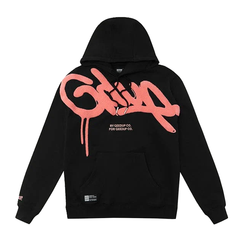 Geedup Handstyle Hoodie 'Black/Peach'