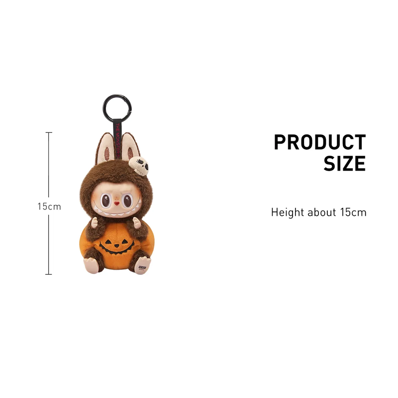 Pop Mart Labubu Happy Halloween Party Series-Sitting Pumpkin Vinyl Plush Pendant