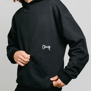 Crate Stamp Script Box Fit Hoodie 'Black'