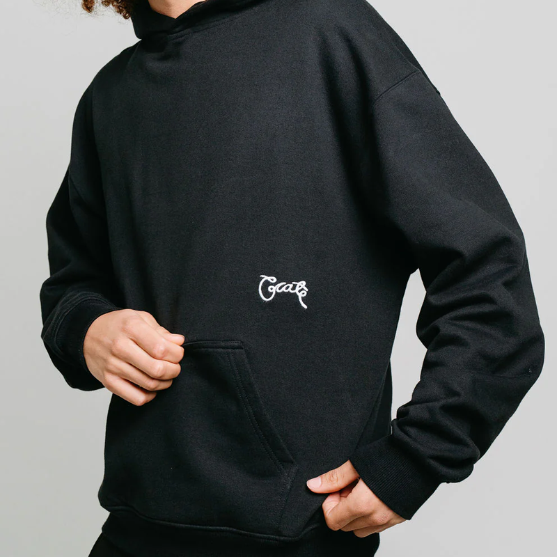 Crate Stamp Script Box Fit Hoodie 'Black'