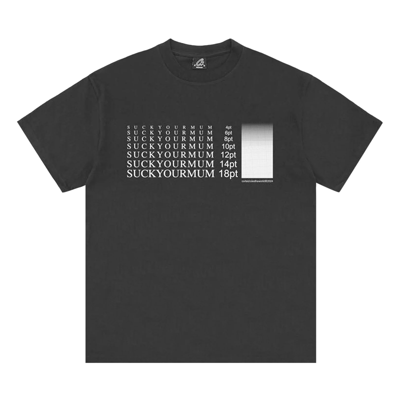 Corteiz Times New Roman Tee 'Black'