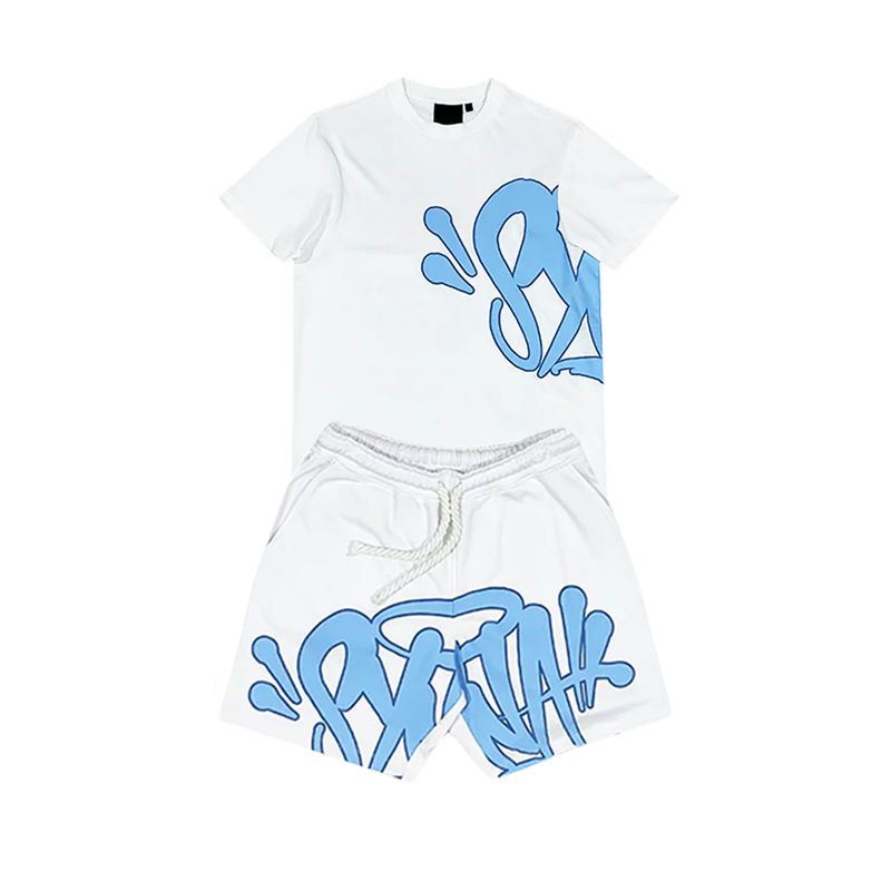 Syna World T-Shirt & Shorts Logo Set 'White/Blue'
