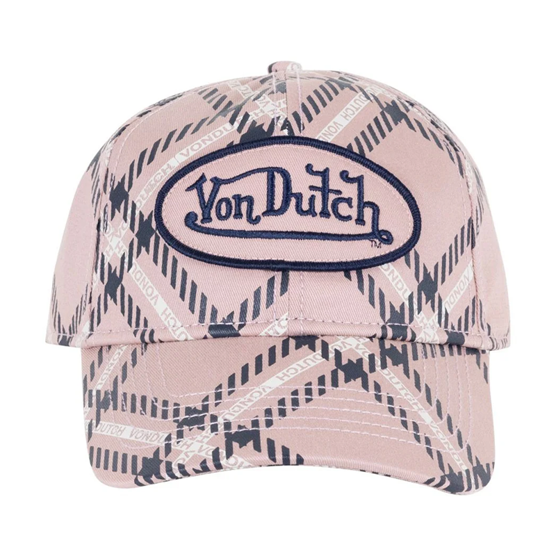 Von Dutch Printed Twill Patch Trucker Hat 'Pink'