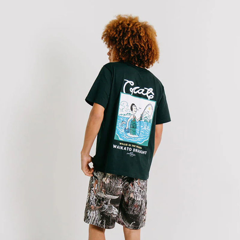 Crate X Willie The Waiter Waders Tee 'Pine'